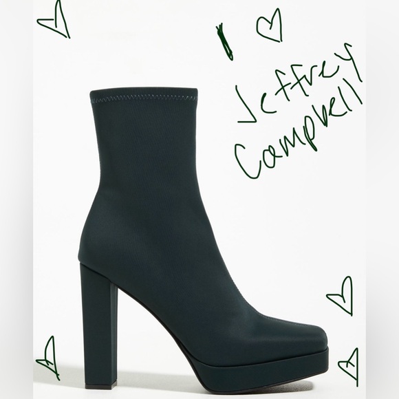 Jeffrey Campbell Arcadia Forest Green Neoprene Booties New 🆕 & Never Worn 😍 - Picture 12 of 17